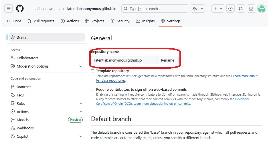 저장소 이름 변경