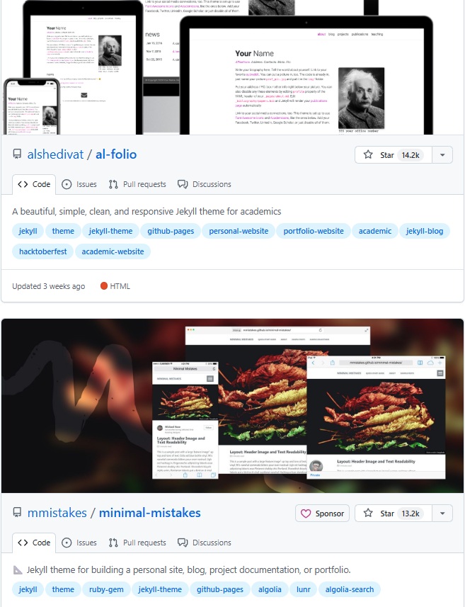 Jekyll 테마 예시
